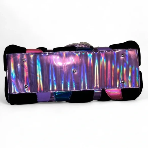 NWT Current Mood x Dolls Kill Fuzzy Duffle Bag w/ Metallic Mushroom Design - Picture 4 of 8